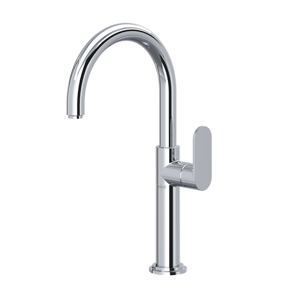 Riobel Arca AAL01C 7-7/8"SR Brass C-Spout, Tall Deck-Mount 1-Hole Lavatory Faucet 1.20 GPM For Vessel Sink With 1-Lever Handle Without Drain Chrome