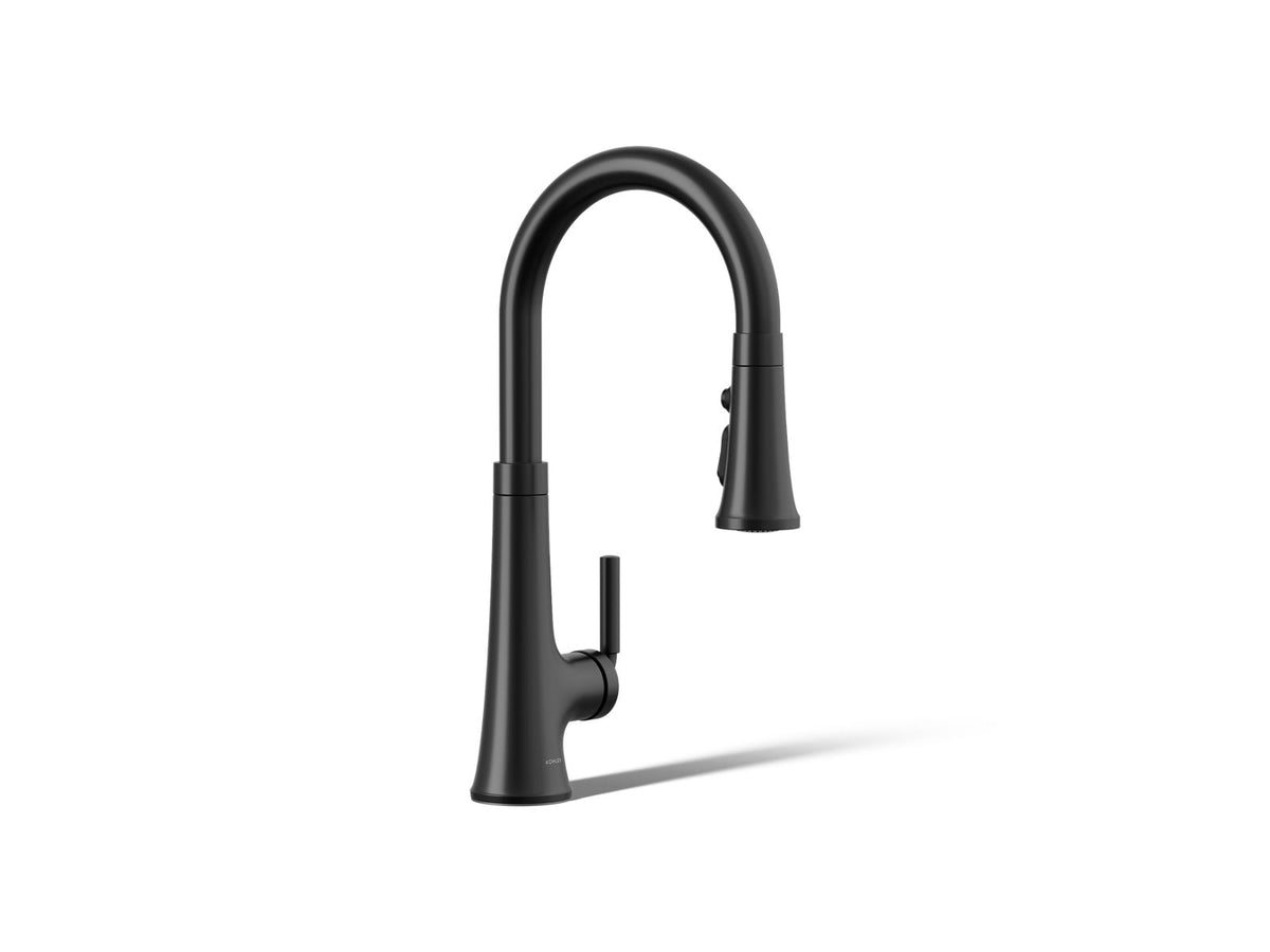 Kohler 23764-BL Tone Pull-down kitchen sink faucet with three-function sprayhead