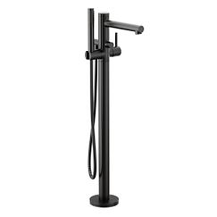 Moen 395BL - Matte black one-handle tub filler includes hand shower