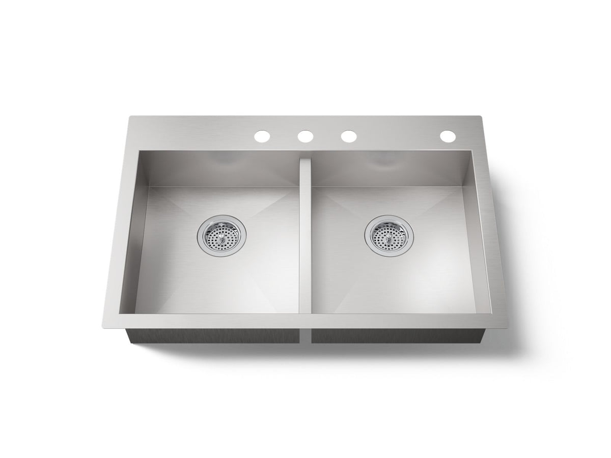 Kohler 3996-4-NA Vault 33" top-/undermount double-bowl kitchen sink