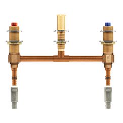Moen 4798 - Two handle roman tub valve 10" centers 1/2" PEX with 1/2" cold expansion PEX adapters