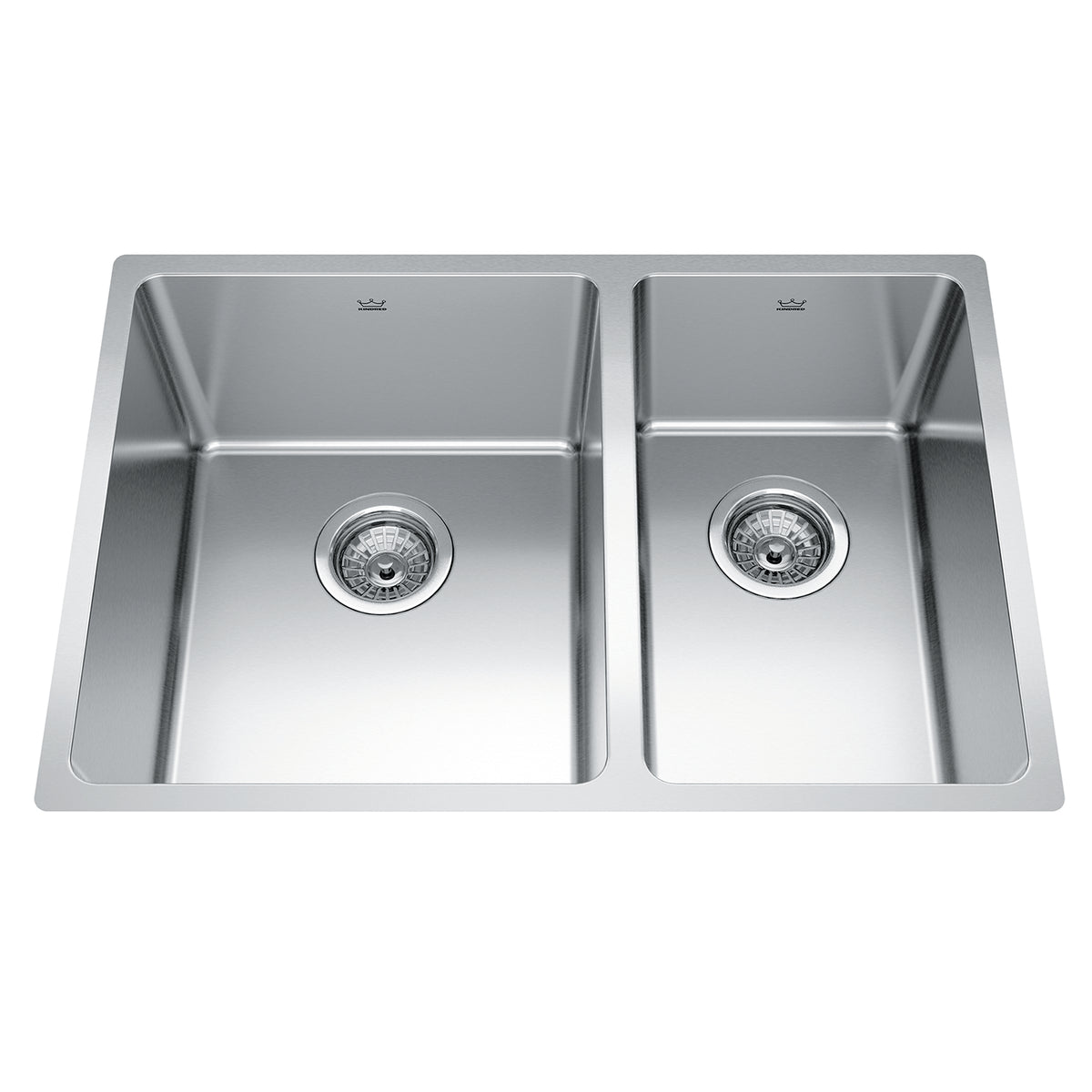 Franke Kindred BCU1827R-9 - Brookmore 26.6-in LR x 18.2-in FB Undermount Double Bowl Stainless Steel Kitchen Sink