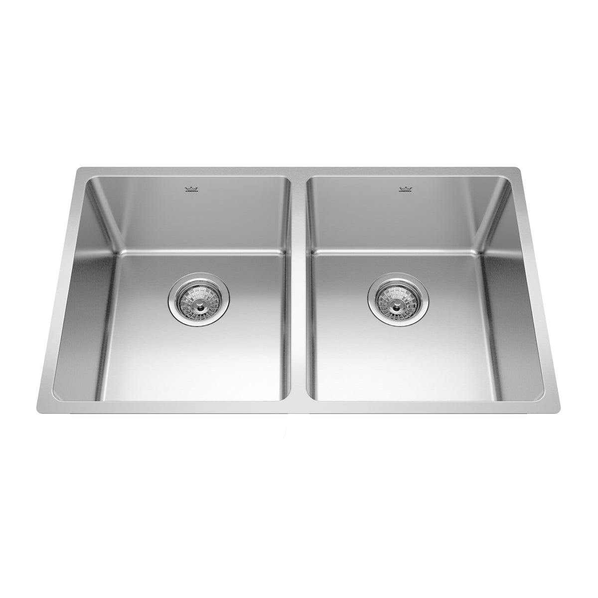 Franke Kindred BDU1831-9 - Brookmore 12.1-in LR x 18.2-in FB Undermount Double Bowl Stainless Steel Kitchen Sink