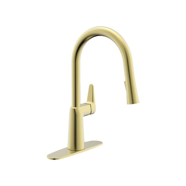 CraftX Blis CXBL137D-PBB pull-down kitchen faucet with deck plate in Brushed Bronze