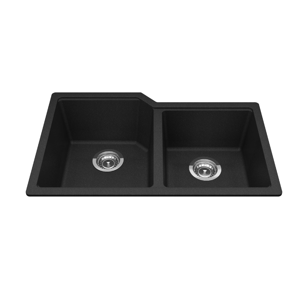 Franke Kindred MGC2031U - Granite Series 30.69-in LR x 19.69-in FB Undermount Double Bowl Granite Kitchen Sink - Onyx