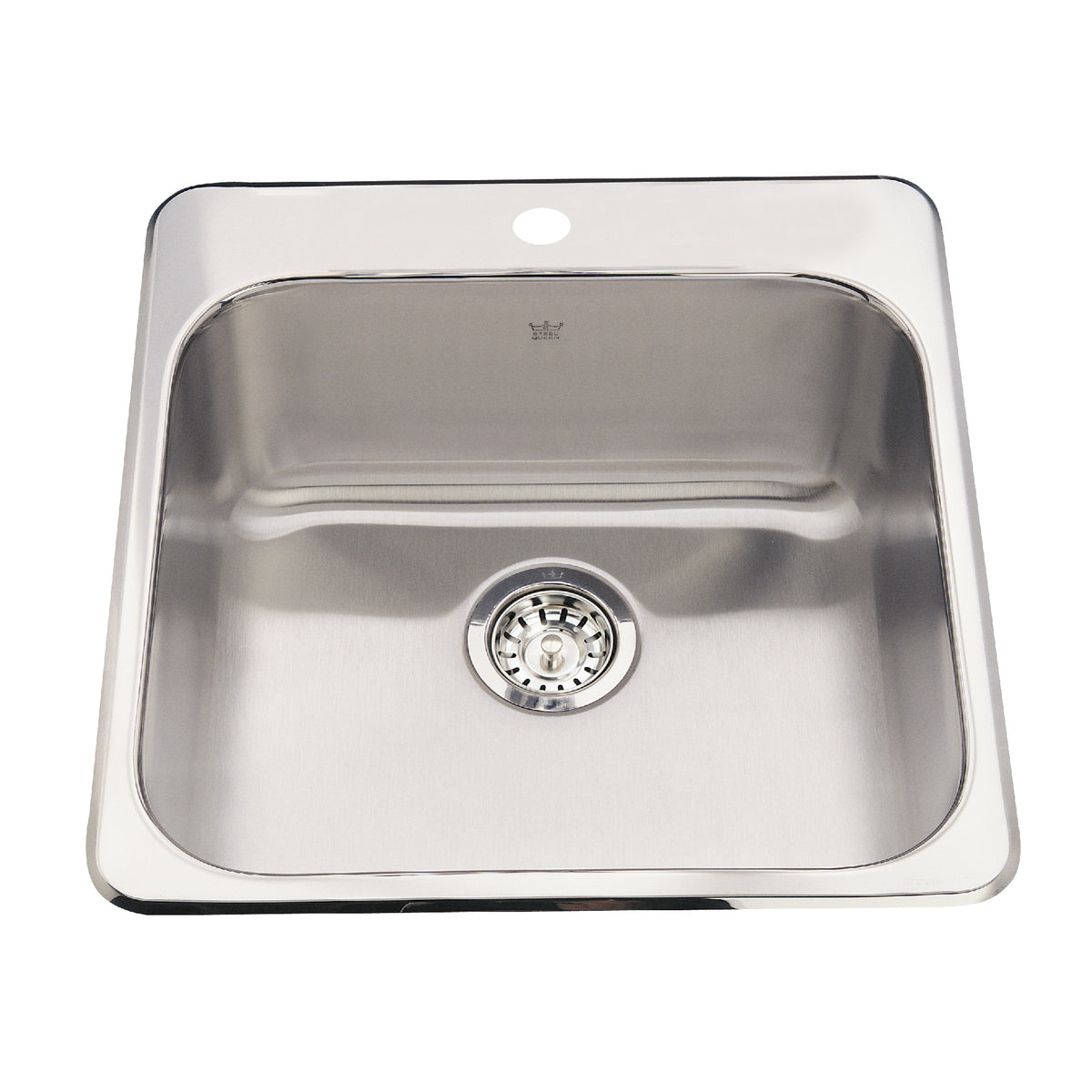 Franke Kindred QSL2020-7-1 - Steel Queen 20-in LR x 20.5-in FB Drop In Single Bowl 1-Hole Stainless Steel Kitchen Sink