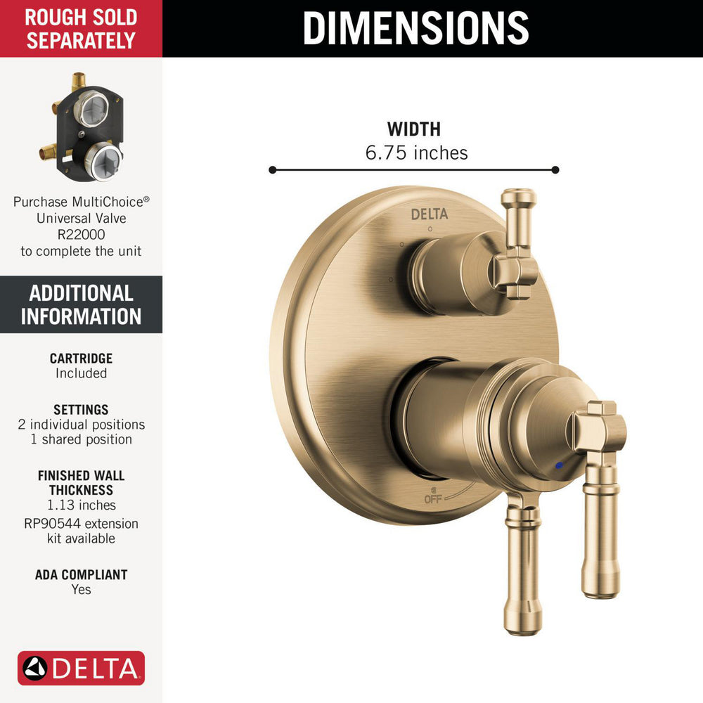 Delta T27T884-PR - 17T Series Integrated Diverter Trim 3-Setting