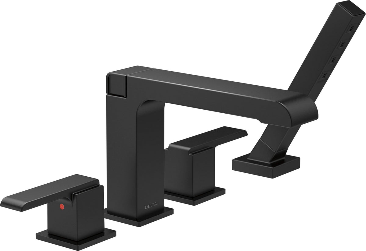 Delta T4767 - Roman Tub Trim With Hand Shower - Matte Black