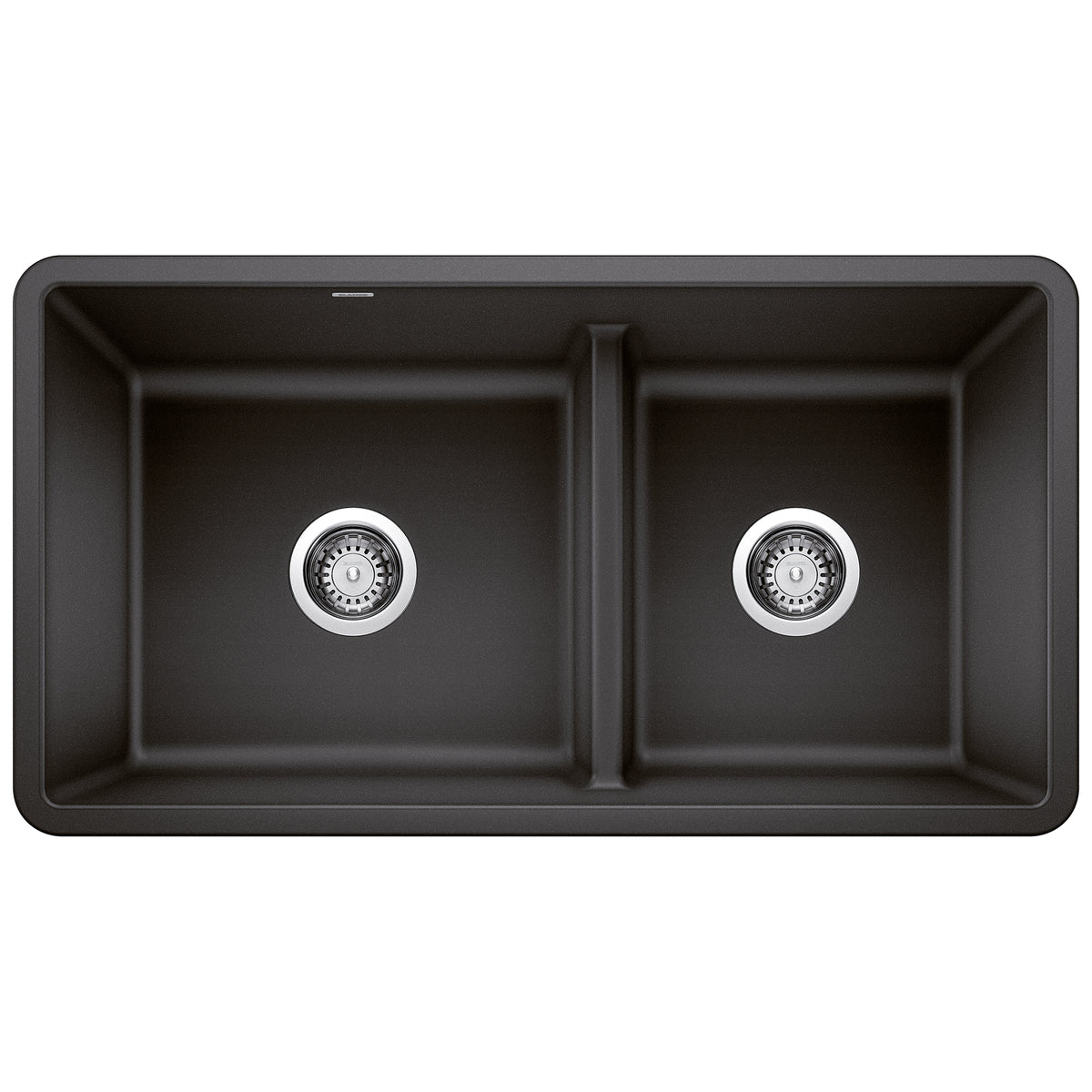 Blanco - 402065 - Precis SILGRANIT 33" 60/40 Reversible Double Bowl Undermount Kitchen Sink with Low Divide - Anthracite