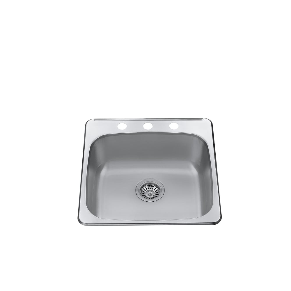 20" Drop-In Single-Bowl Stainless Steel Kitchen Sink with Strainer - CraftX CXTS2007-3