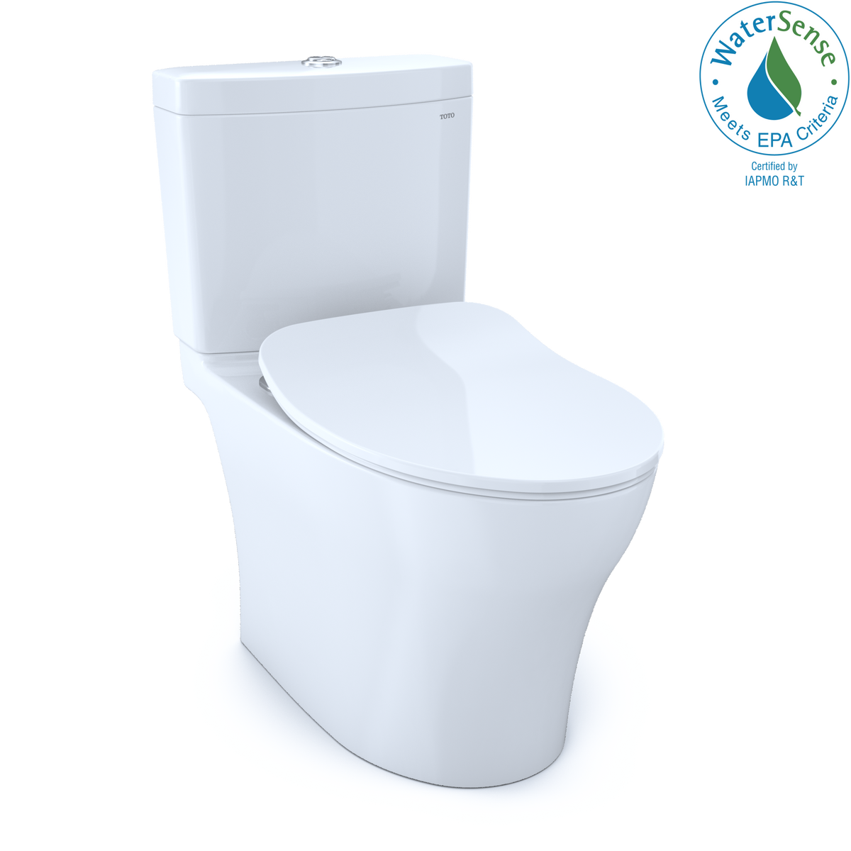 TOTO Aquia IV Two-Piece Elongated Dual Flush 1.28 and 0.9 GPF Toilet with CEFIONTECT and SoftClose Seat, WASHLET+ Ready, Cotton White - MS446234CEMFGN#01