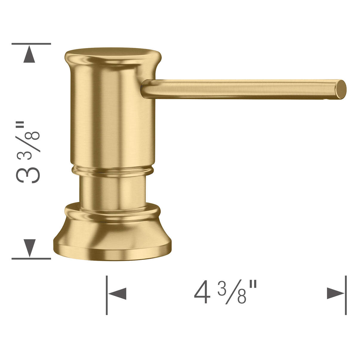 Blanco - 442987 - Empressa Soap Dispenser - Satin Gold - Dimension Shot