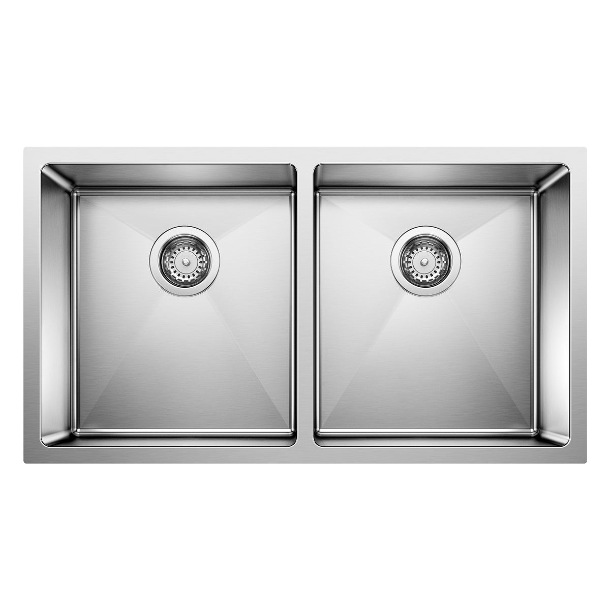 Blanco - 401519 - Quatrus R15 32" 50/50 Double Bowl Undermount Stainless Steel Kitchen Sink - Satin Polish