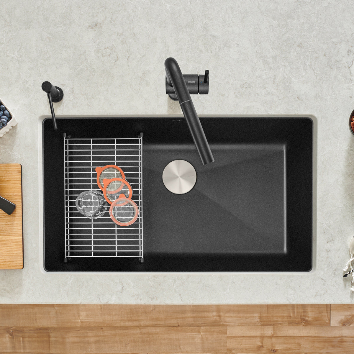 Blanco - 400890 - Precis SILGRANIT 32" Super Single Undermount Kitchen Sink - Anthracite - Beauty Shot 3