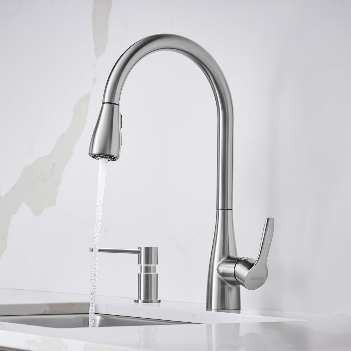 Blanco - 442208 - Atura Pull-Down Dual-Spray Kitchen Faucet - PVD Steel - Beauty Shot 2