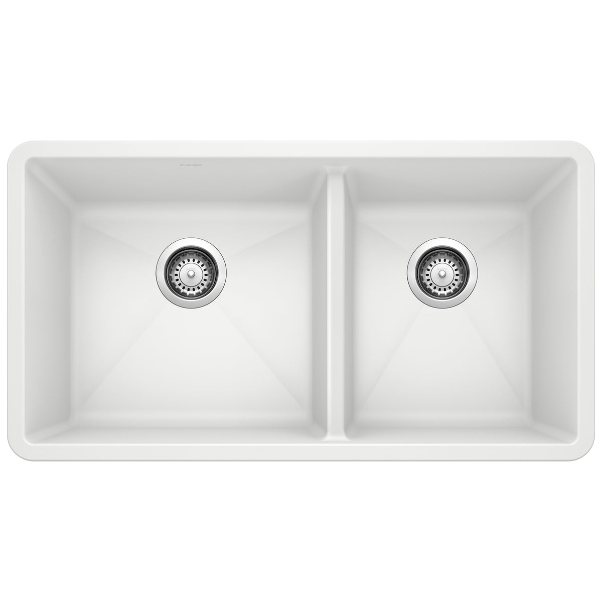 Blanco - 401706 - Precis SILGRANIT 33" 60/40 Double Bowl Undermount Kitchen Sink - White