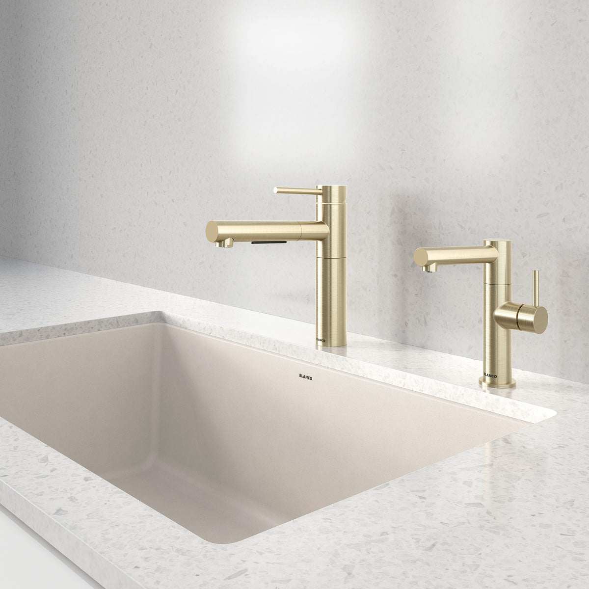 Blanco - 402884 - Precis SILGRANIT 32" Super Single Undermount Kitchen Sink - Soft White - Beauty Shot 2