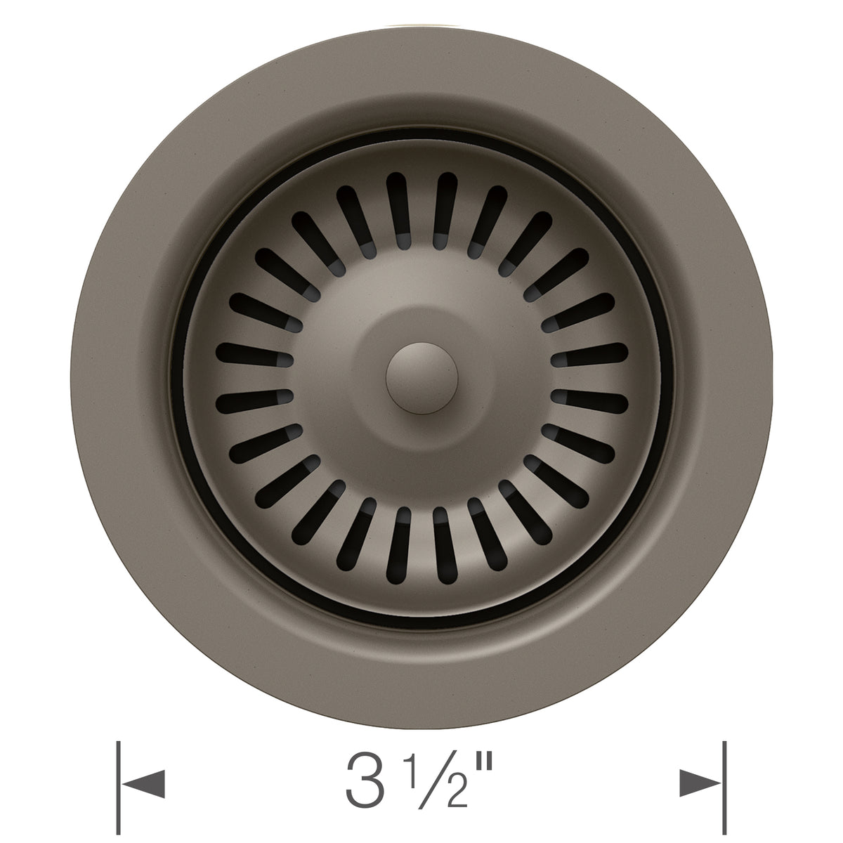 Blanco - 203441 - Color-Coordinated Metal Basket Strainer - Volcano Gray - Dimension Shot