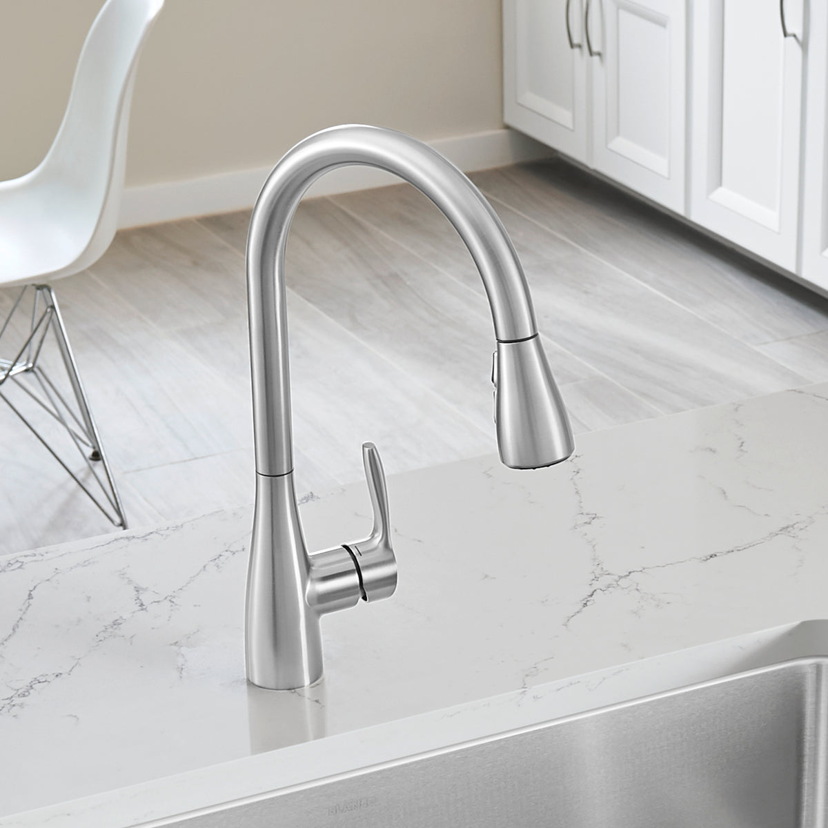 Blanco - 442208 - Atura Pull-Down Dual-Spray Kitchen Faucet - PVD Steel - Beauty Shot 4