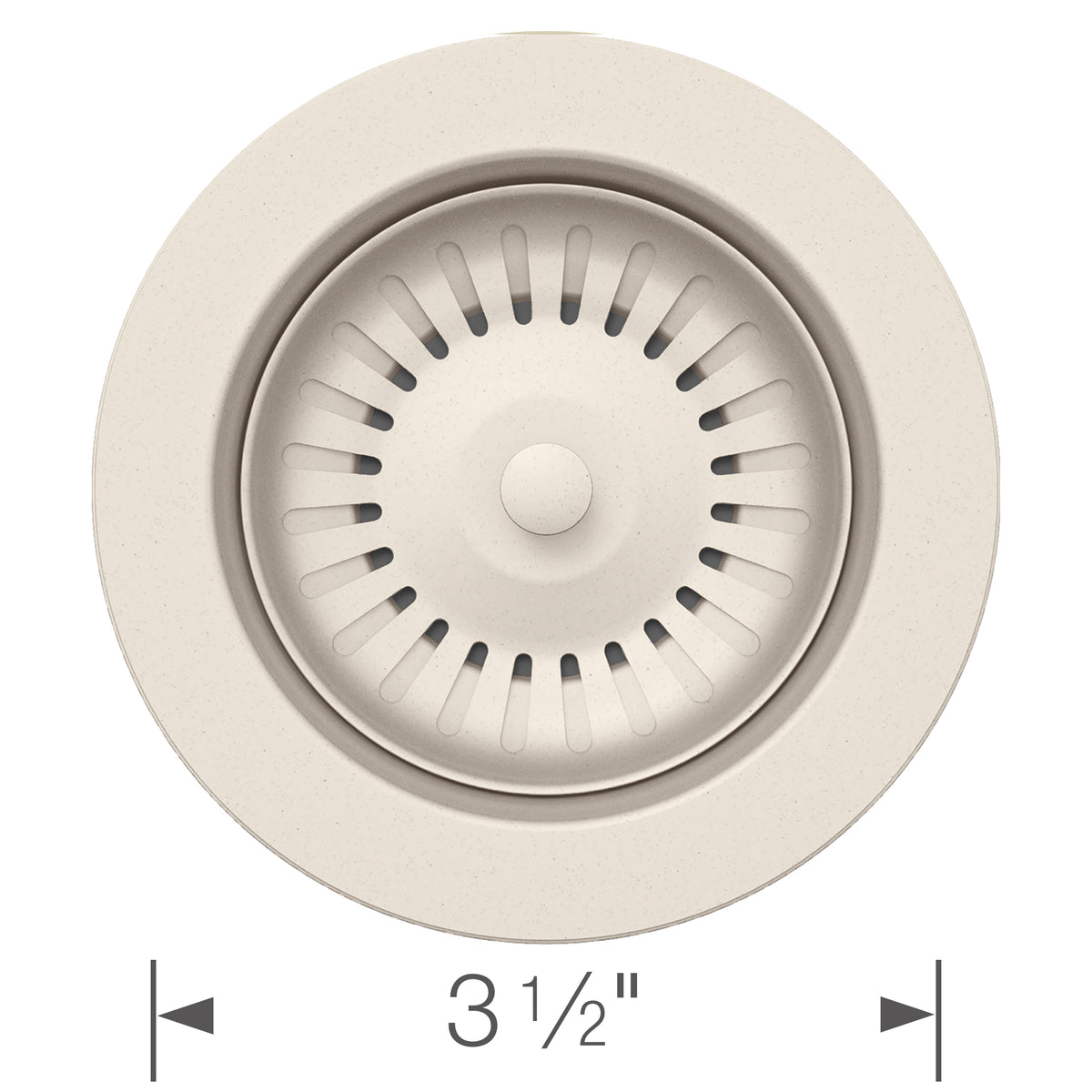 Blanco - 203443 - Color-Coordinated Metal Disposal Flange - Soft White - Dimension Shot