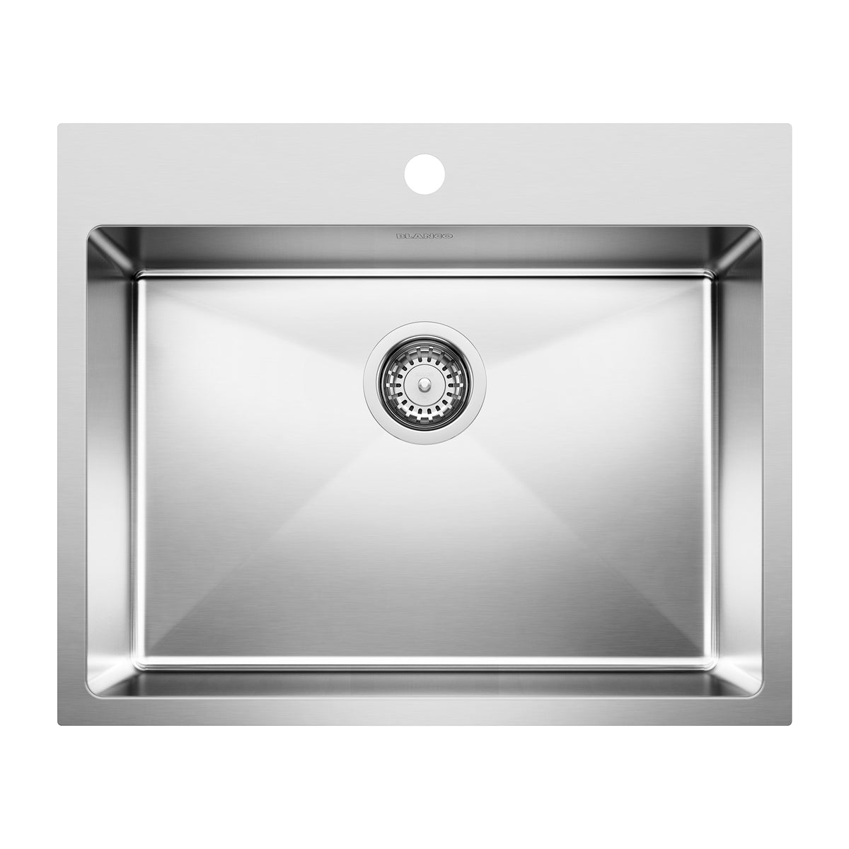 Blanco - 402613 - Quatrus R15 25" Single Bowl Dual Mount Stainless Steel Kitchen Sink - Satin Polish