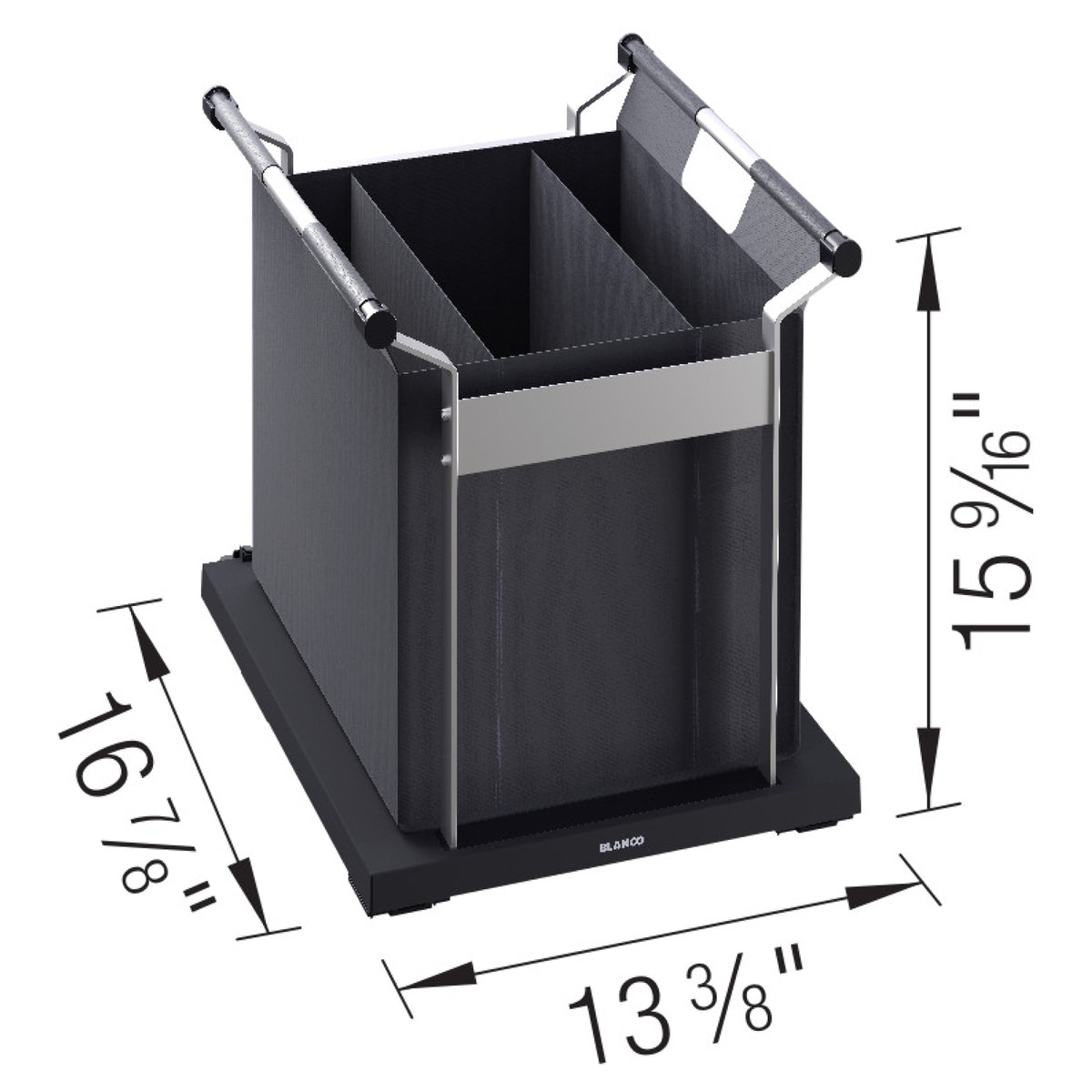 Blanco - 527670 - Inteos Storage Organizer Bag XL - Black - Dimension Shot