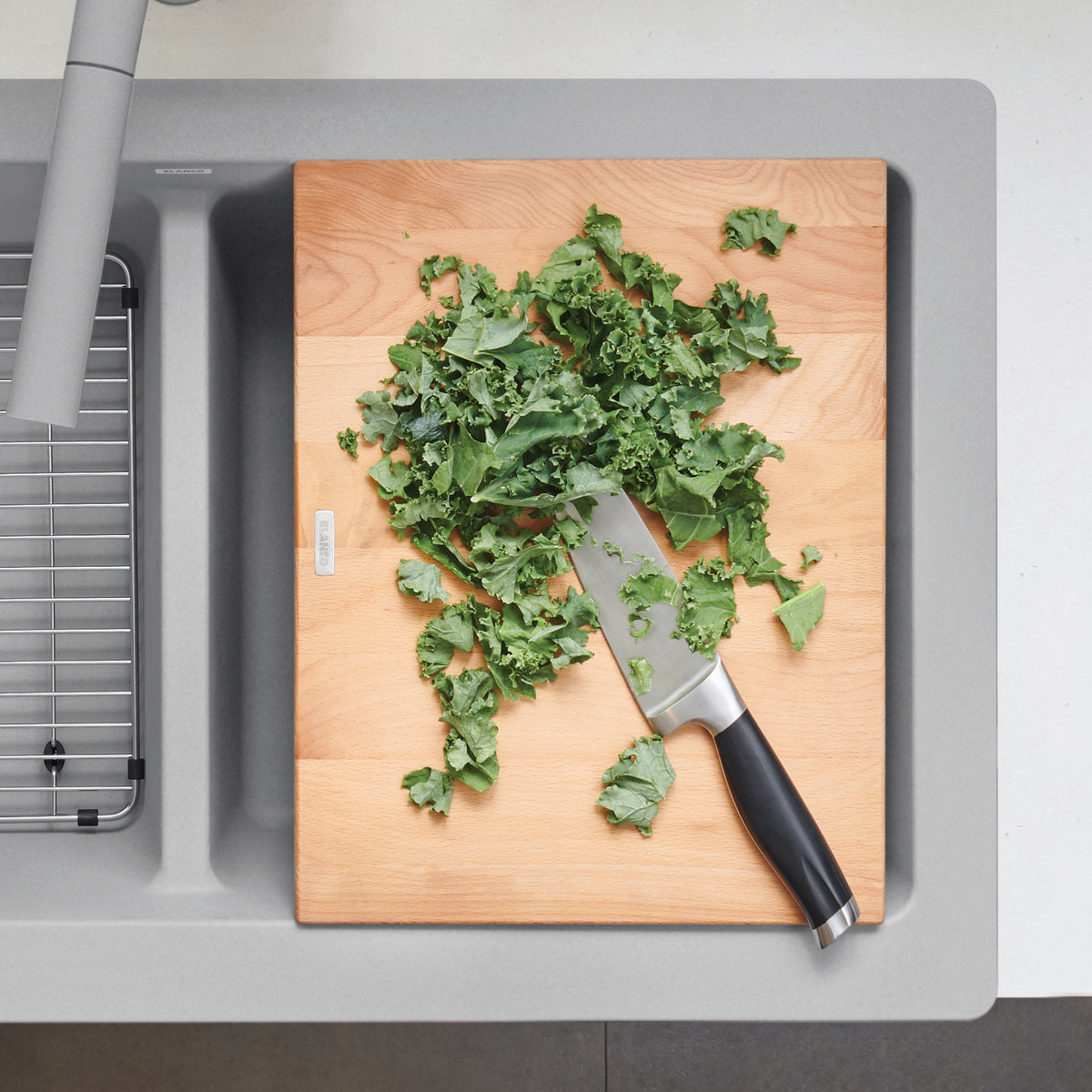 Blanco - 235010 - Ikon/Vintera Beechwood Floating Cutting Board - Beauty Shot 4