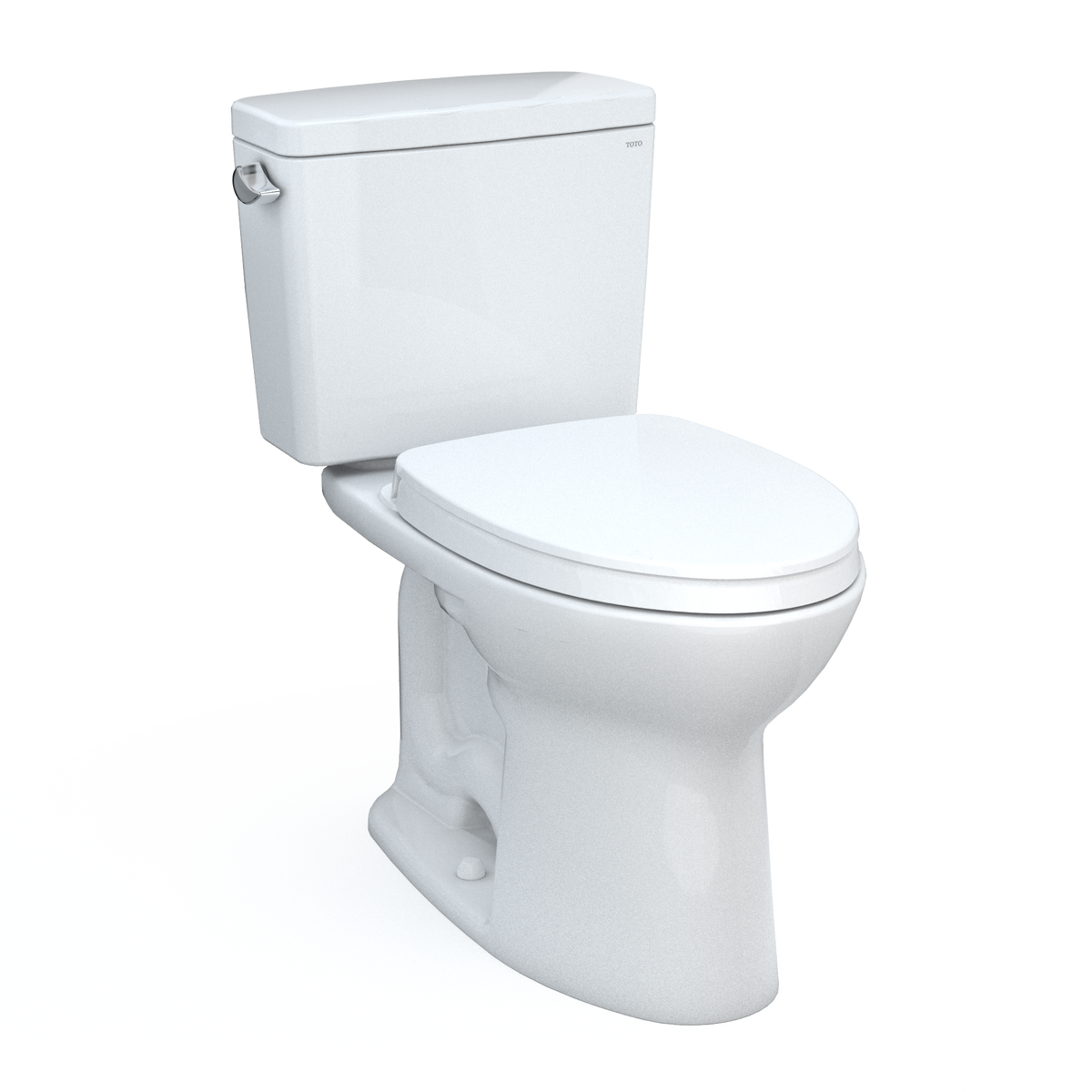 TOTO Drake Two-Piece Elongated 1.6 GPF Universal Height TORNADO FLUSH Toilet with CEFIONTECT and SoftClose Seat, WASHLET+ Ready, Cotton White - MS776124CSFG#01