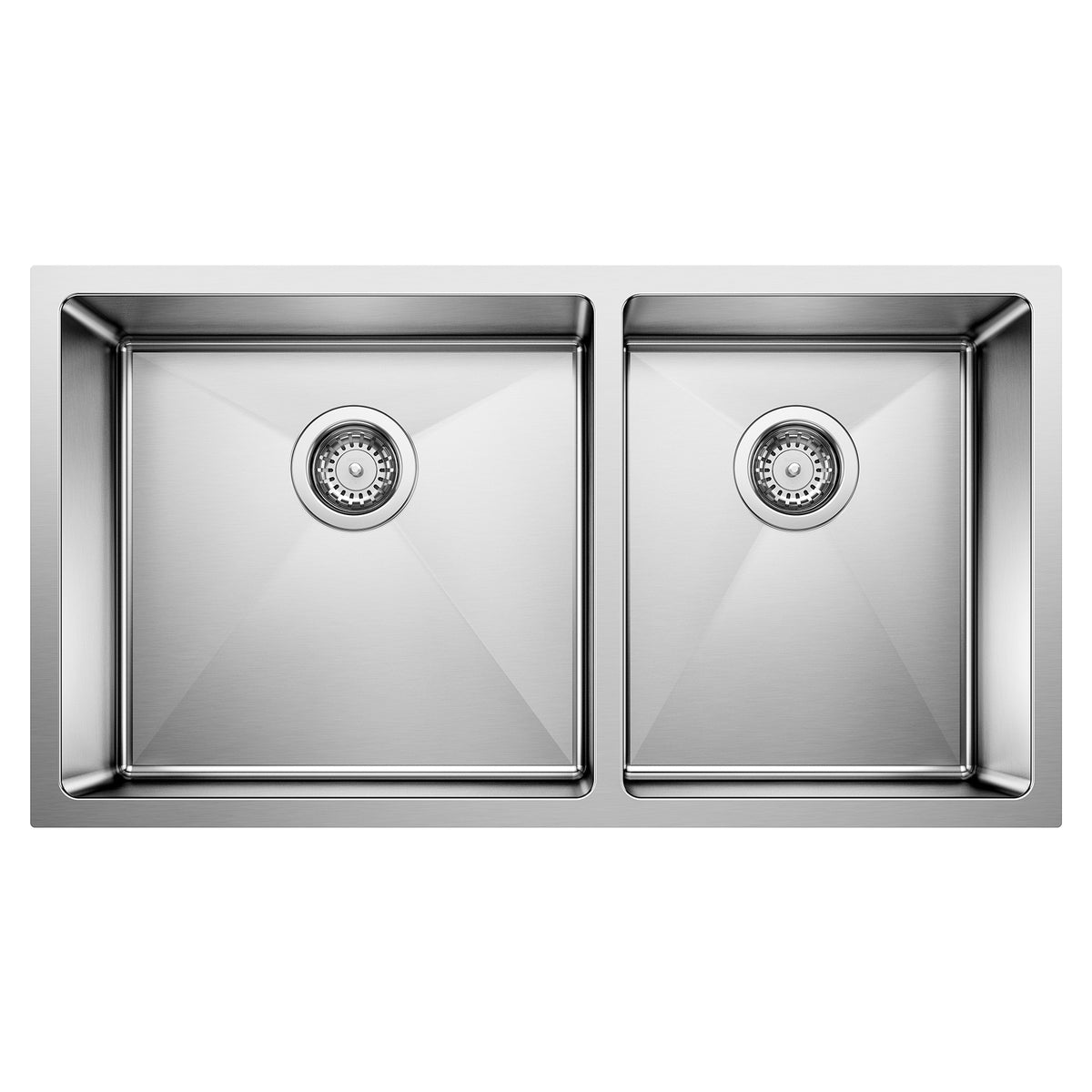 Blanco - 401520 - Quatrus R15 33" 60/40 Double Bowl Undermount Stainless Steel Kitchen Sink - Satin Polish
