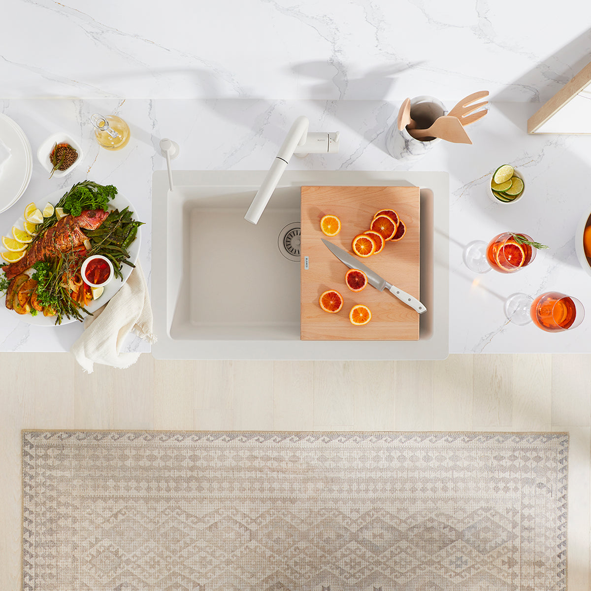 Blanco - 235010 - Ikon/Vintera Beechwood Floating Cutting Board - Beauty Shot 8