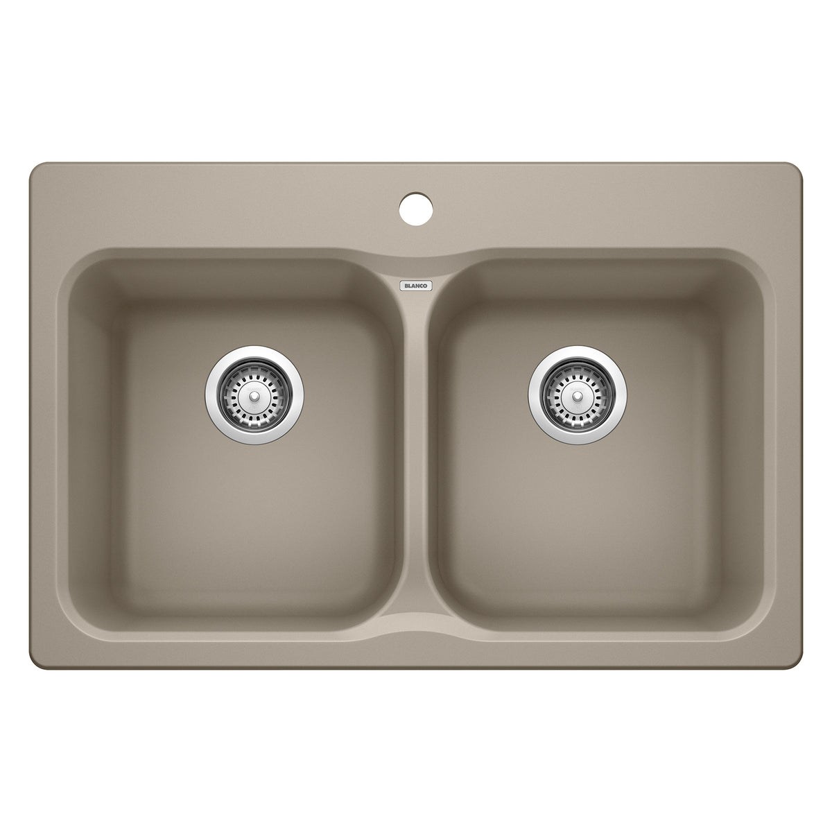 Blanco - 401145 - Vision SILGRANIT 31.5" 50/50 Double Bowl Dual Mount Kitchen Sink - Truffle