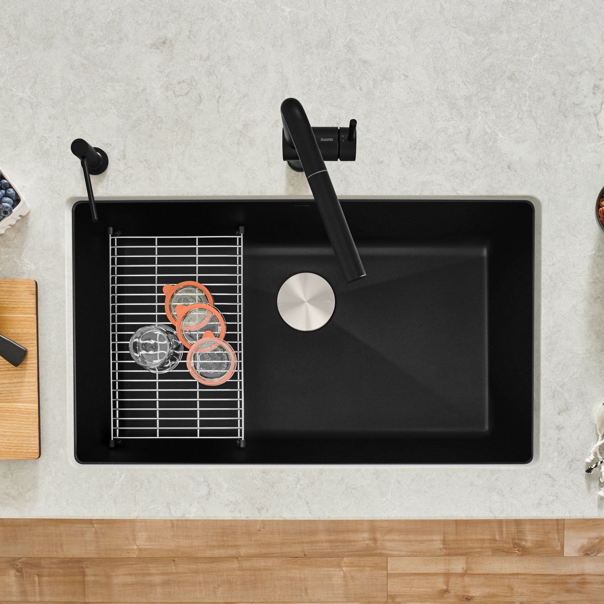 Blanco - 402660 - Precis SILGRANIT 32" Super Single Undermount Kitchen Sink - Coal Black - Beauty Shot 3