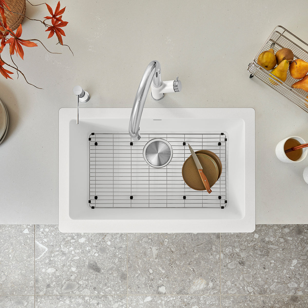 Blanco - 402584 - Vintera SILGRANIT 30" Single Bowl Apron-Front Farmhouse Sink - White - Beauty Shot 7