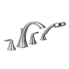 Moen T694 - two-handle roman tub faucet includes hand shower - Chrome