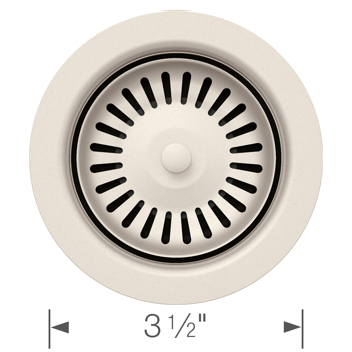 Blanco - 203439 - Color-Coordinated Metal Basket Strainer - Soft White - Dimension Shot