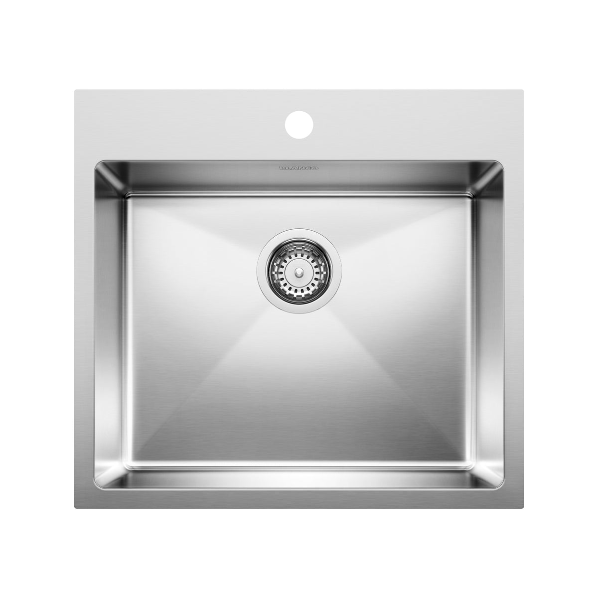 Blanco - 402614 - Quatrus R15 22" Single Bowl Dual Mount Stainless Steel Kitchen Sink - Satin Polish