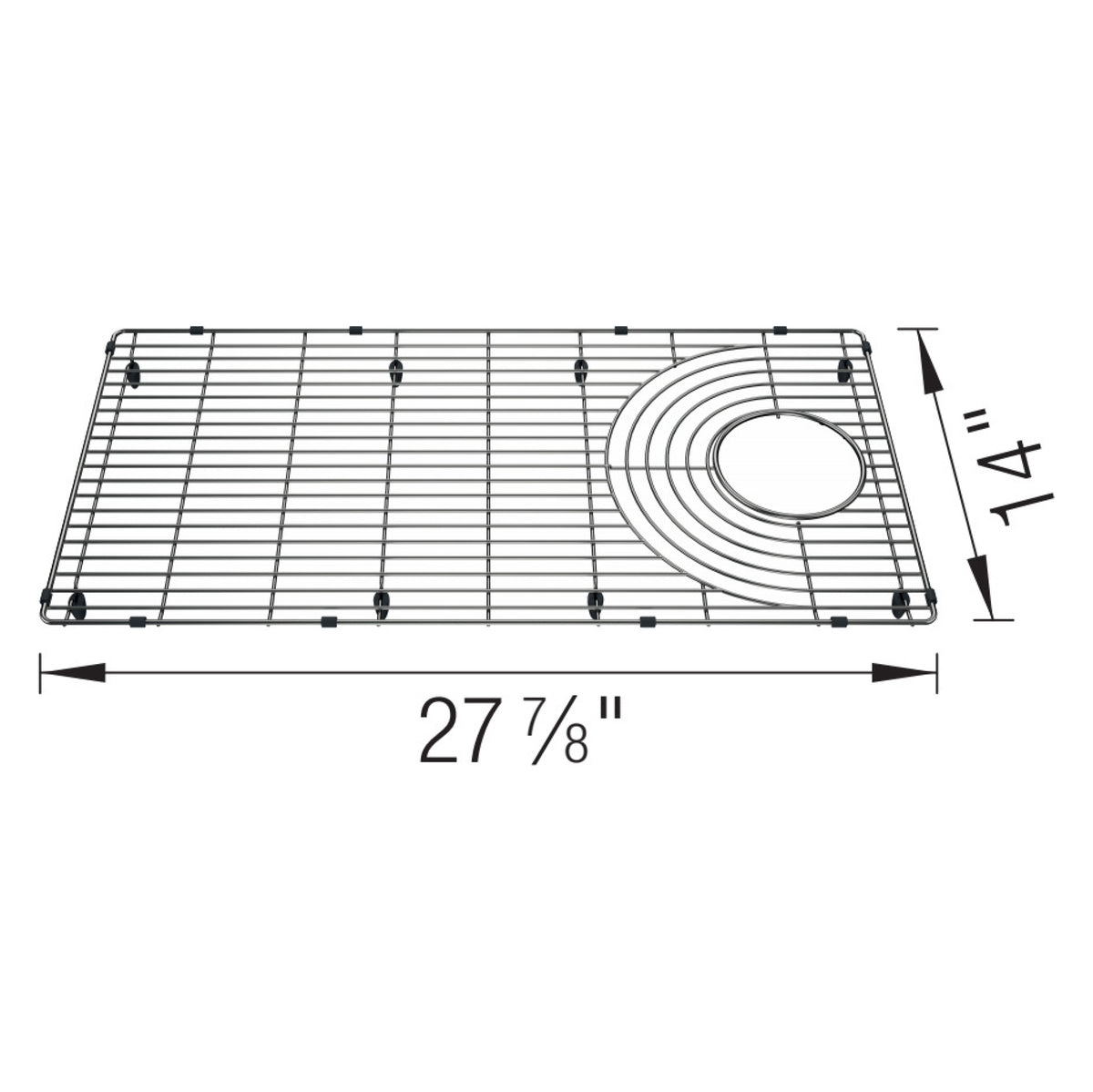 Blanco - 443345 - Stainless Steel Sink Grid for Inteos 33" Workstation Sink - Dimension Shot