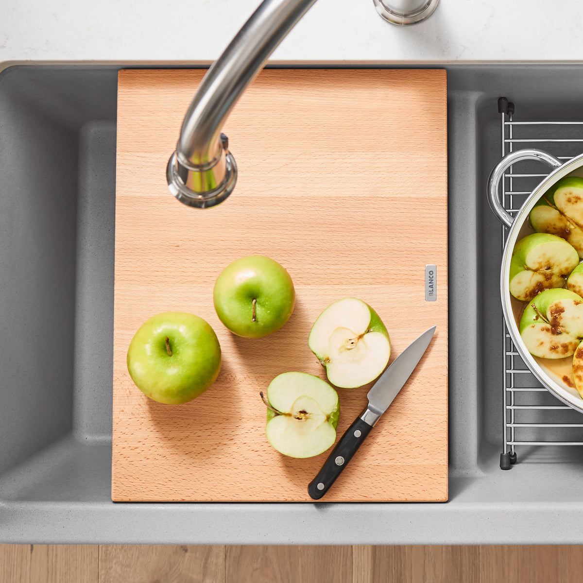 Blanco - 235010 - Ikon/Vintera Beechwood Floating Cutting Board - Beauty Shot 6
