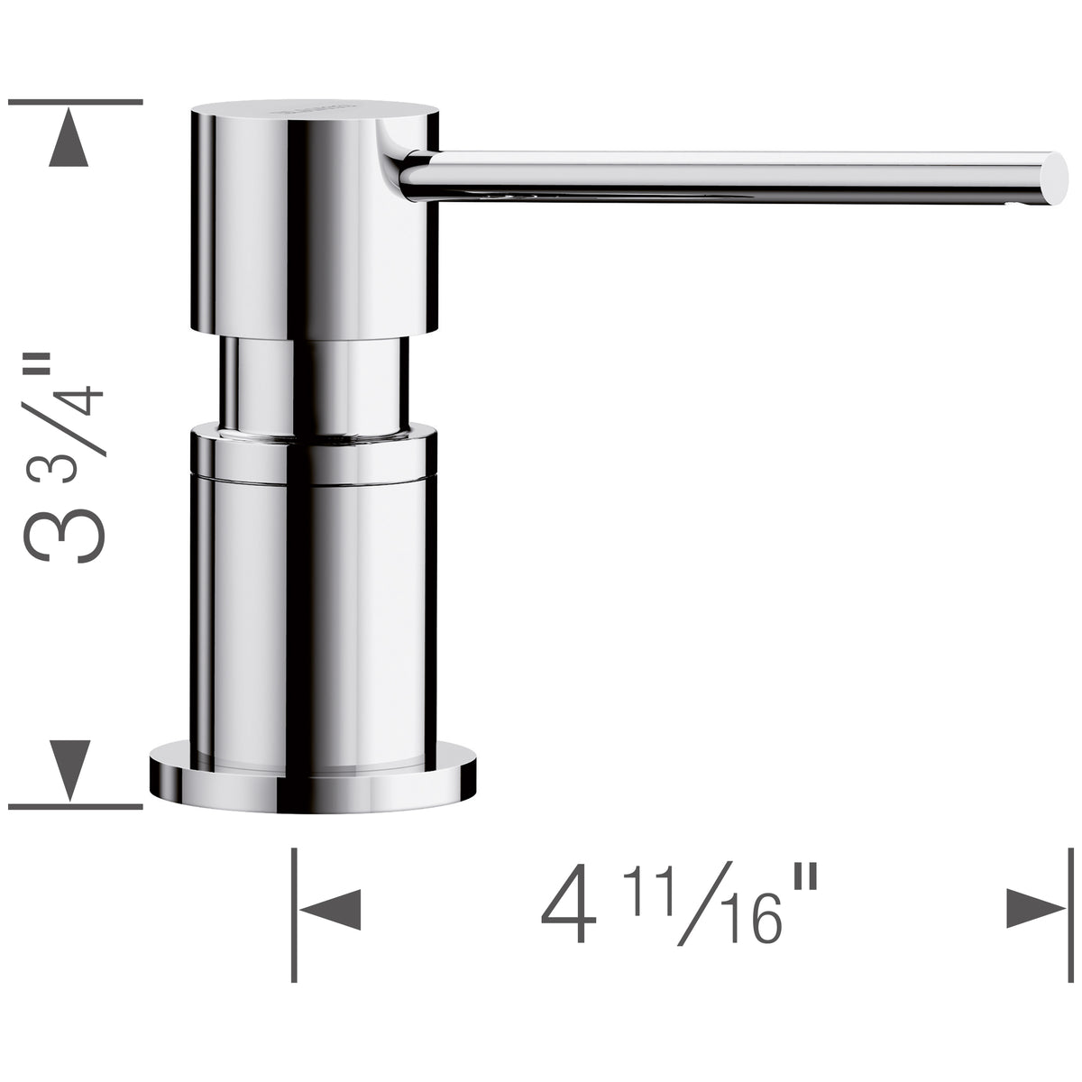 Blanco - 402298 - Lato Soap Dispenser - Chrome - Dimension Shot