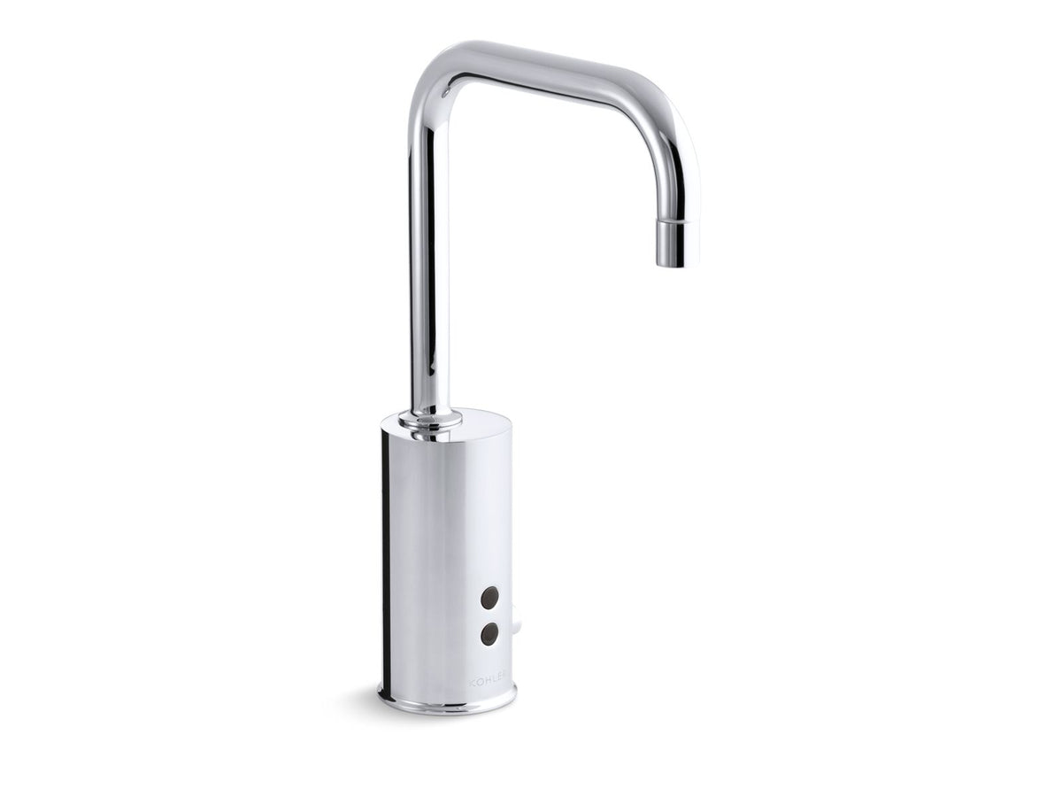 Kohler 13472-CP Gooseneck Touchless single-hole lavatory faucet with Insight sensor technology and temperature mixer, DC-powe