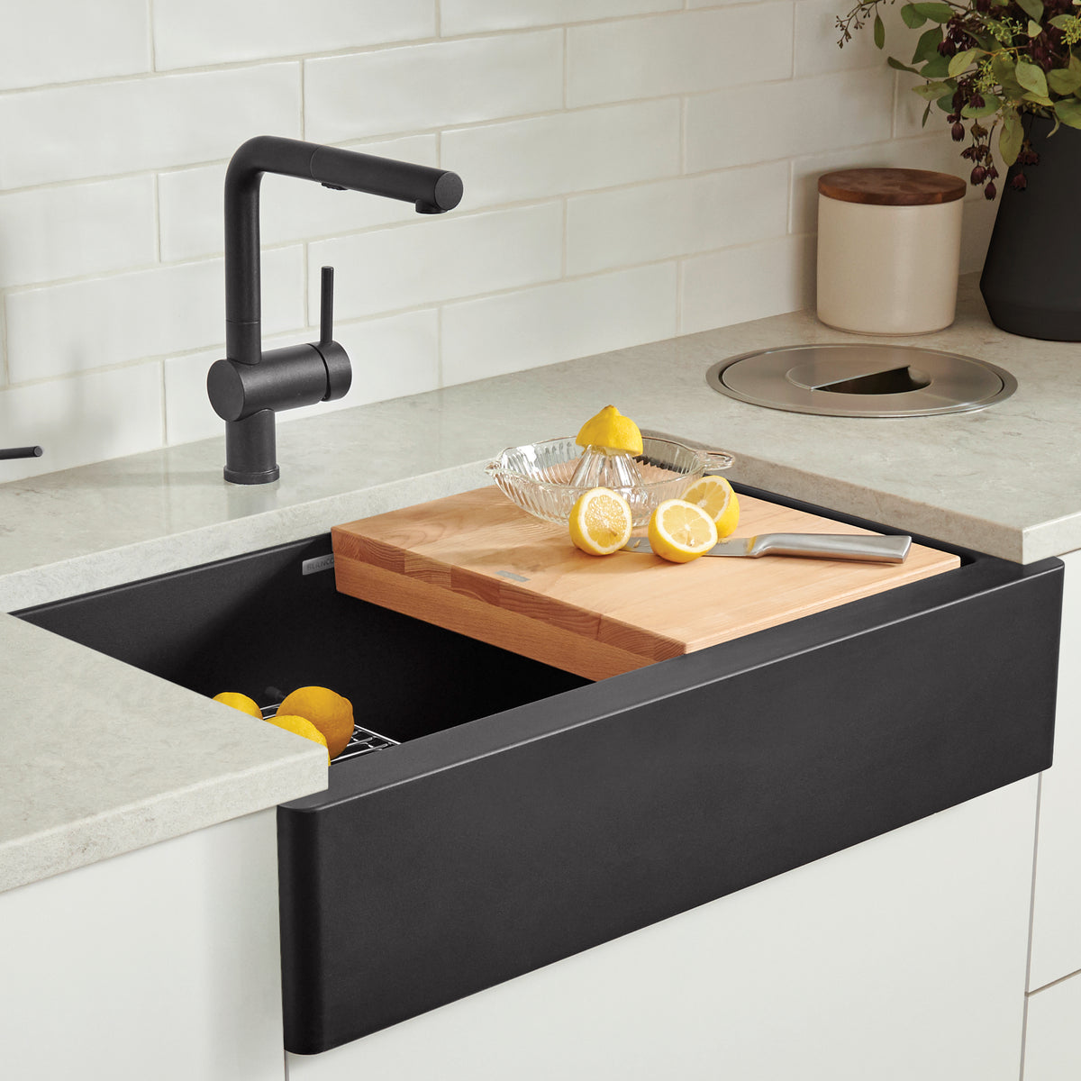 Blanco - 235010 - Ikon/Vintera Beechwood Floating Cutting Board - Beauty Shot 3