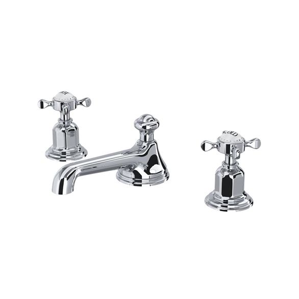Perrin & Rowe Edwardian U.3706X-APC-2 Lavatory Faucet 5-7/8" Deck-Mount 3H WS 1.20 GPM W/2-Cross Chrome
