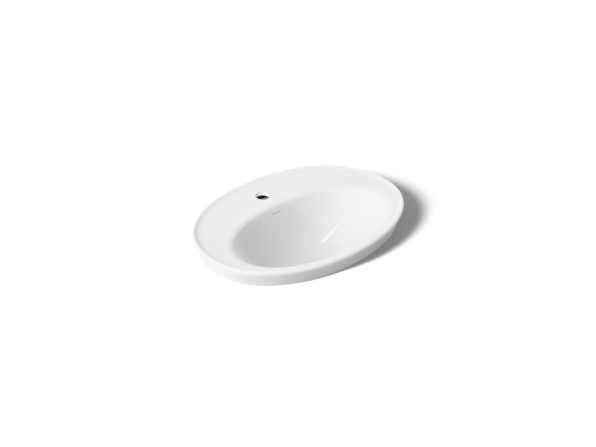 Kohler 2075-1-0 Serif 22-1/4" oval drop-in bathroom sink