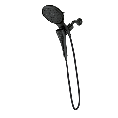 Moen 220C3BL - Matte black eight-function 7" diameter spray head standard with handshower