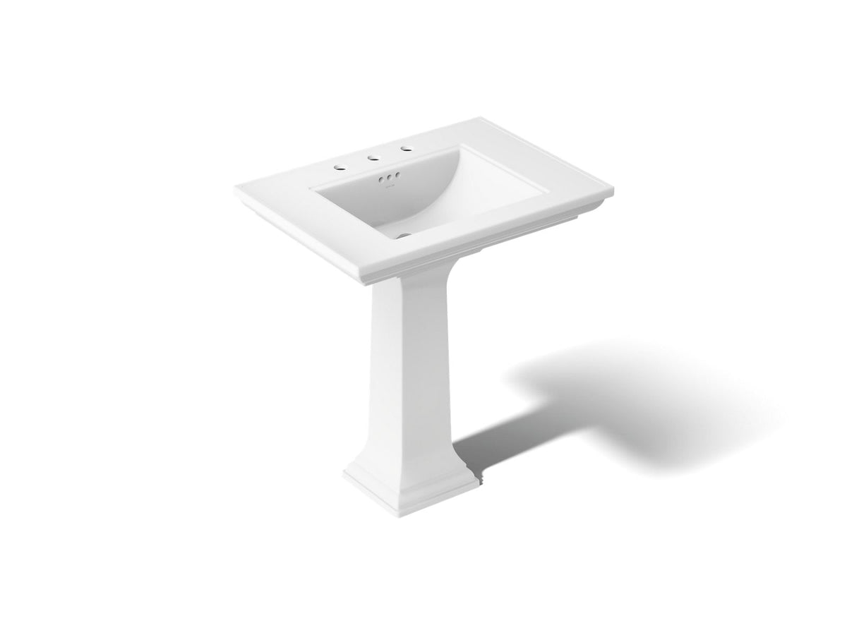Kohler 2268-8-0 Memoirs Stately 30-3/4" Rectangular Pedestal Bathroom Sink, White