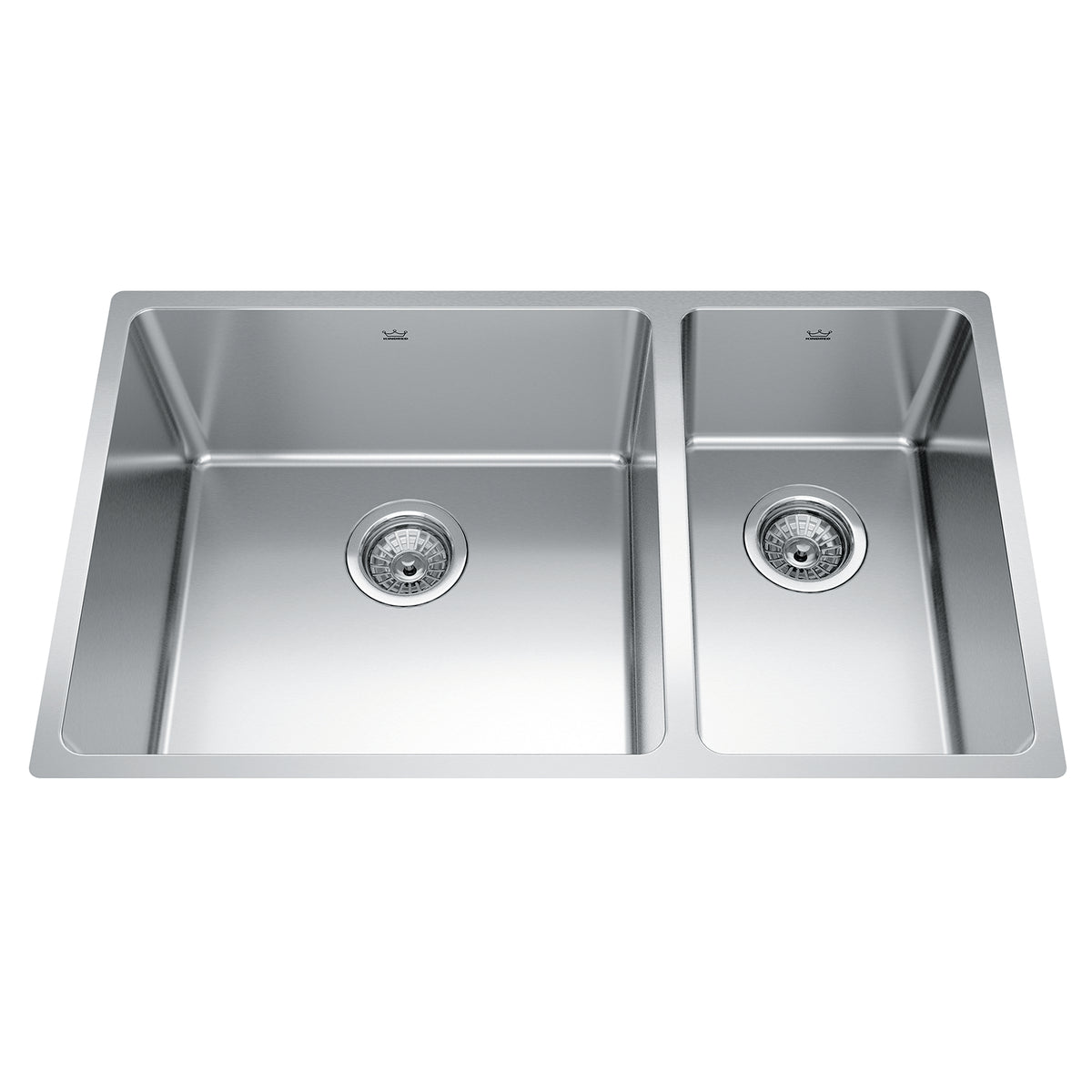 Franke Kindred BCU1831R-9 - Brookmore 30.6-in LR x 18.2-in FB Undermount Double Bowl Stainless Steel Kitchen Sink
