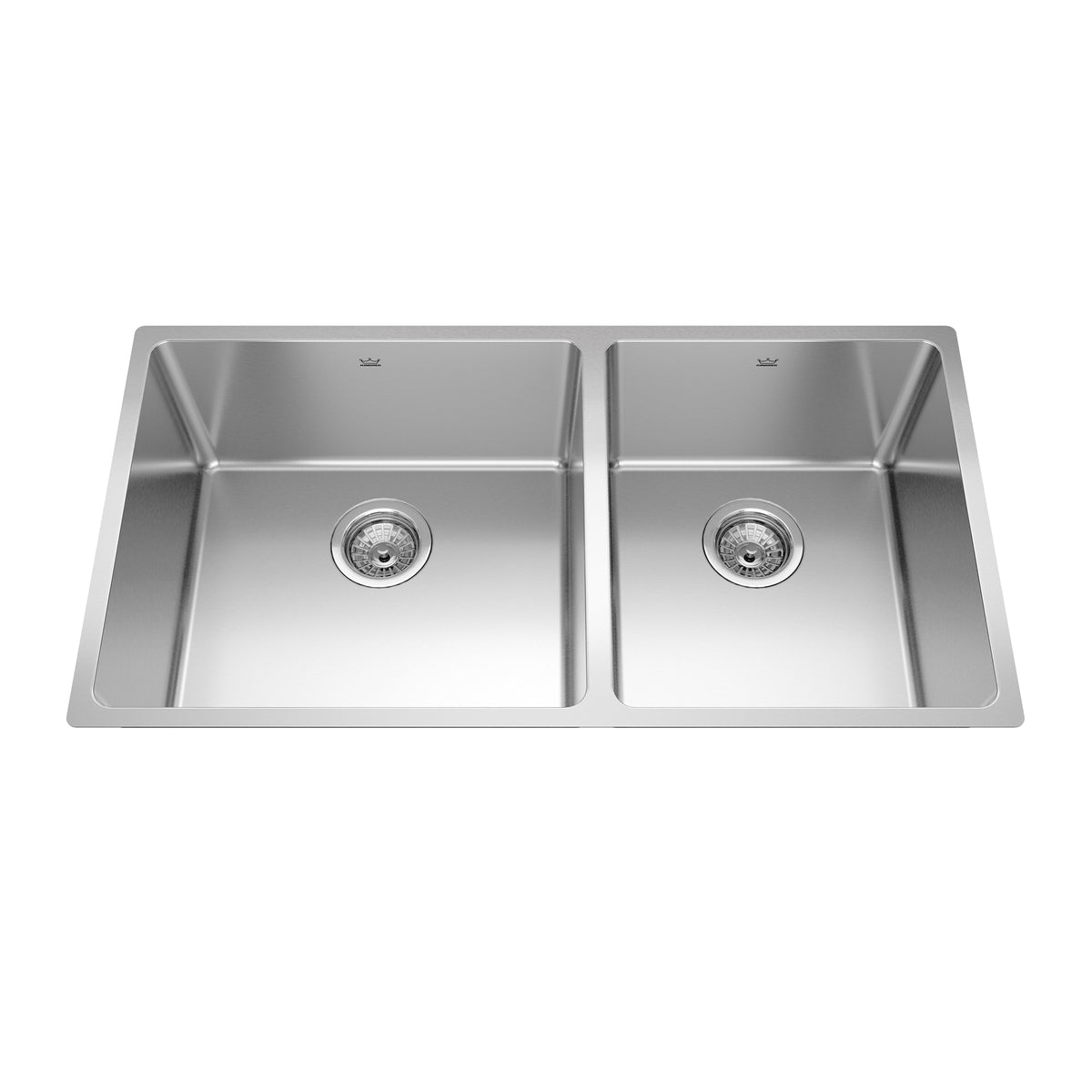 Franke Kindred BCU1835R-9 - Brookmore 34.5-in LR x 18.2-in FB Undermount Double Bowl Stainless Steel Kitchen Sink