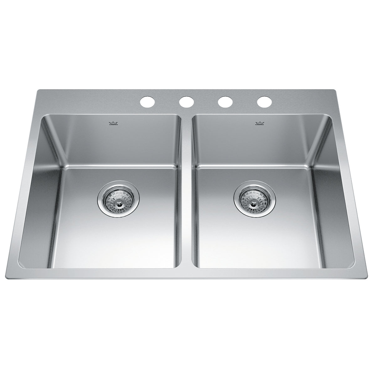 Franke Kindred BDL2131-9-4 - Brookmore 31-in LR x 20.9-in FB Drop in Double Bowl Stainless Steel Kitchen Sink