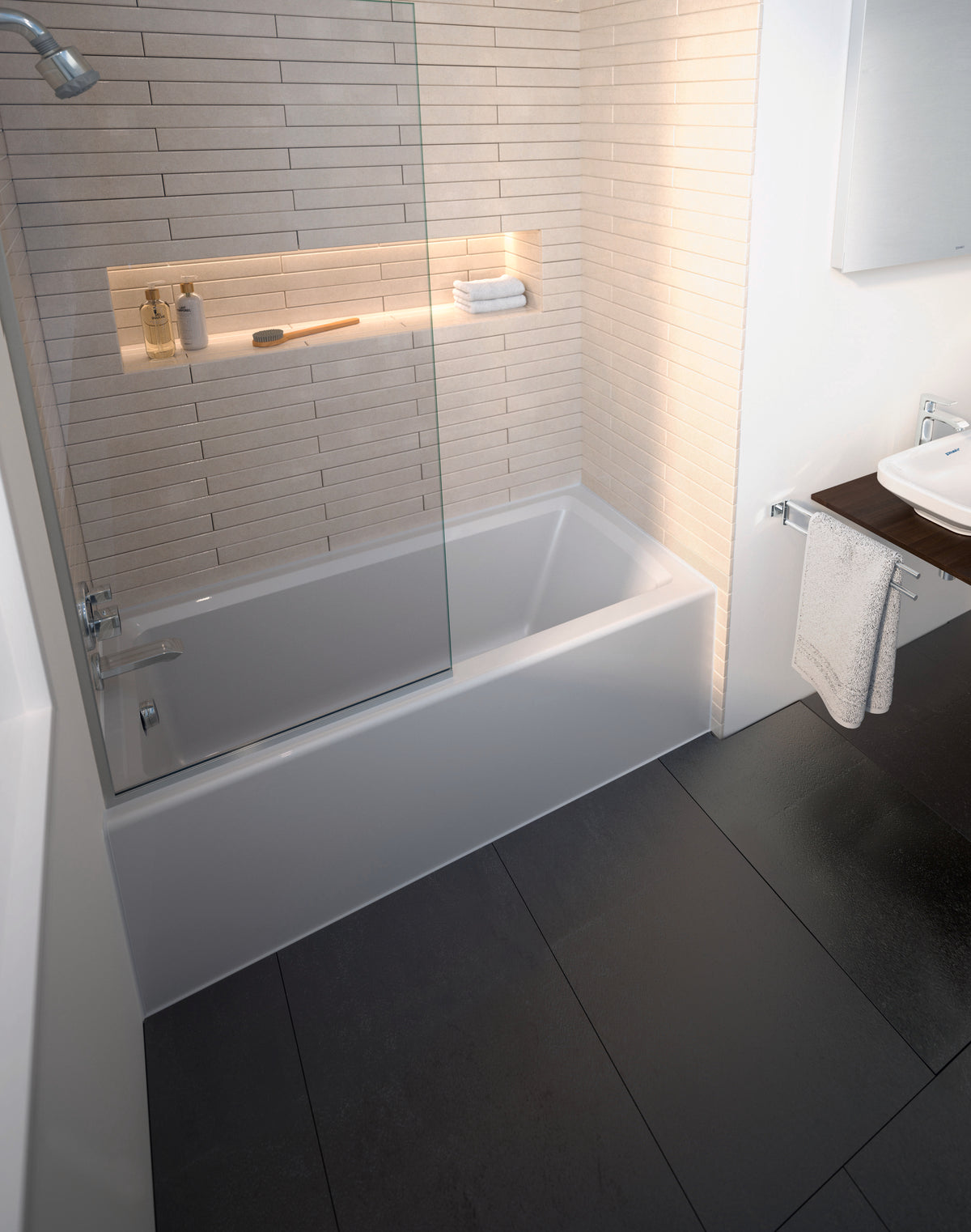 Duravit 700407000000090 - Architec 66" x 32" Rectangular Alcove Bathtub Acrylic , Drain Sold Separately - Left