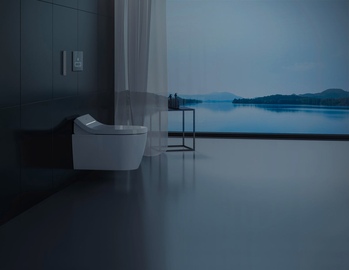 Duravit 613200011001300 - SensoWash Classic Elongated Bidet Toilet Seat in White, with Remote & App Control, Concealed Connections